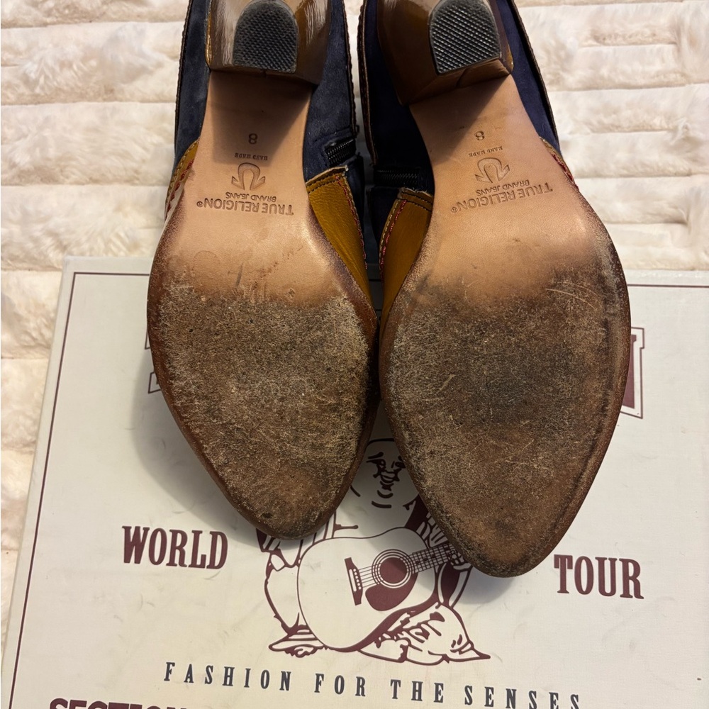 True Religion Women's Brown/Black Matilda Booties Size 8 - Picture 9 of 11